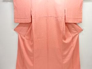 織柄一つ紋色無地着物